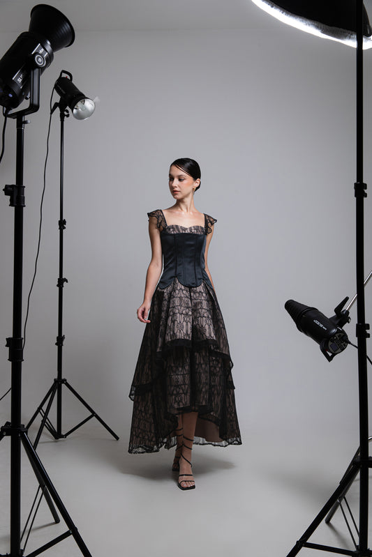 COMA LABEL - Elsie Corset Midi Dress