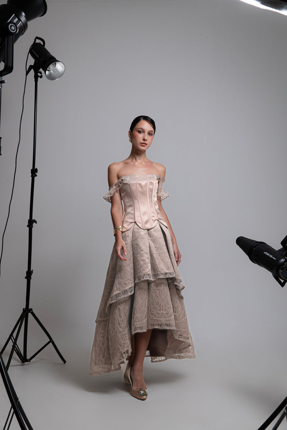 COMA LABEL - Elsie Corset Midi Dress
